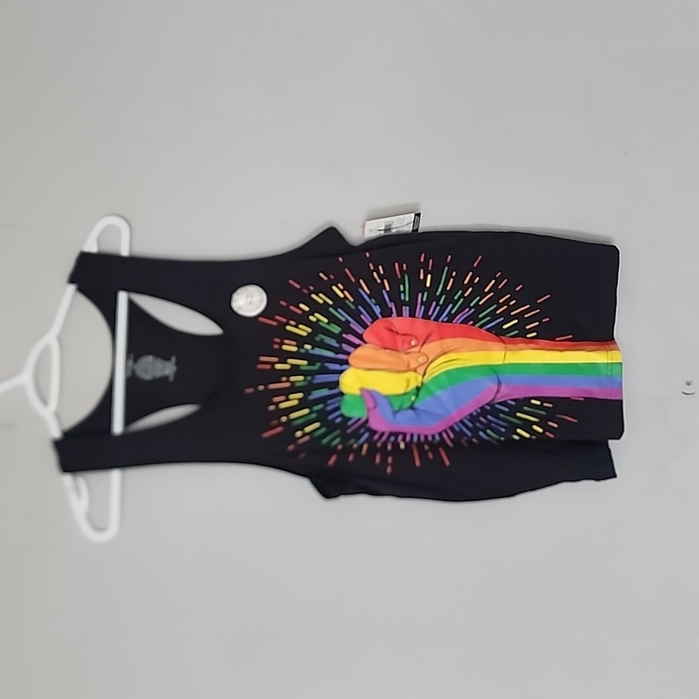 Rainbow hand tank top